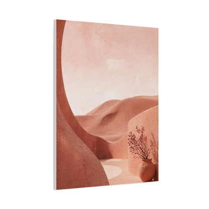 Terracotta Pink Desert Abstraction Wall Art & Canvas Print
