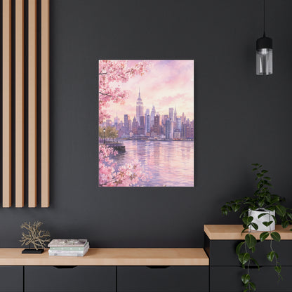 Spring Manhattan Skyline Blossom Wall Art & Canvas Print