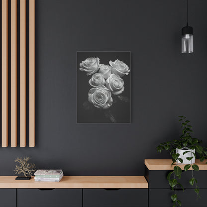 Classic White Rose Bouquet Monochrome Wall Art & Canvas Prints