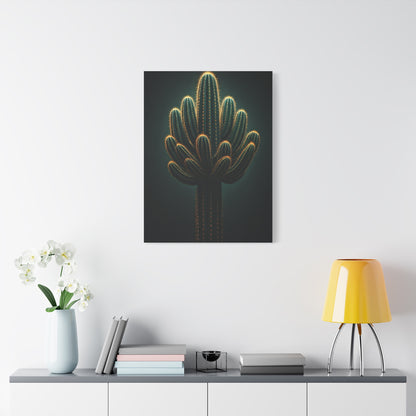 Golden Saguaro Cactus Desert Silhouette Wall Art & Canvas Prints
