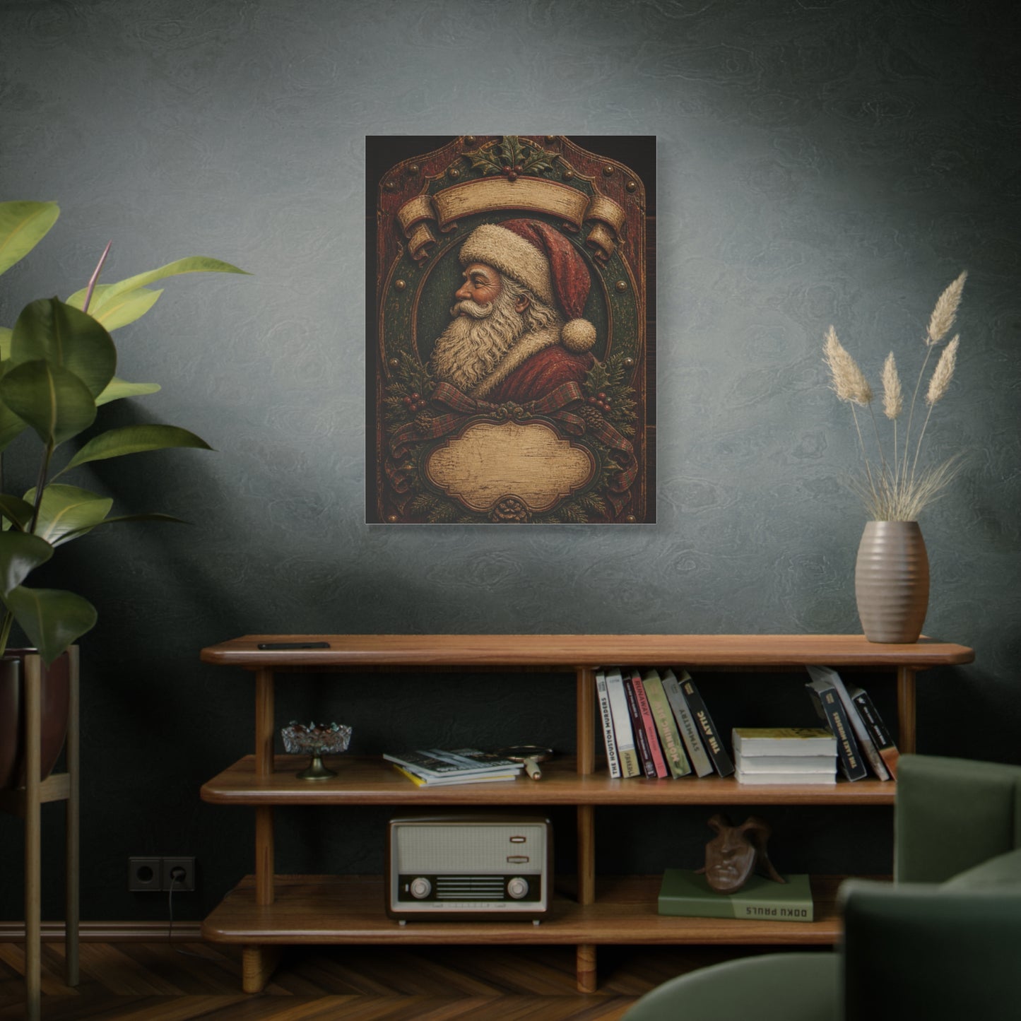 Heirloom Santa Wooden Plaque Wall Art & Canvas Print
