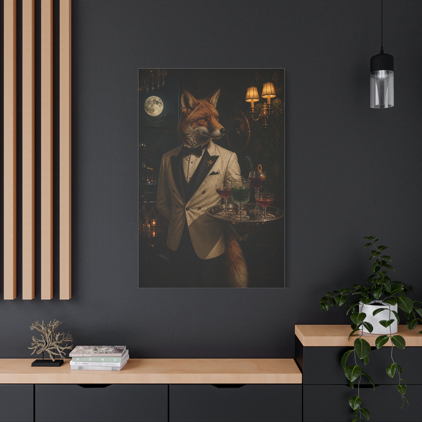 Fox Cocktail Waiter Speakeasy Wall Art & Canvas Print
