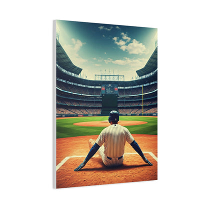 Batter Ready at Home Plate Stadium View Wall Art & Canvas Prints