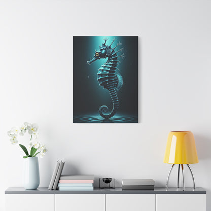 Seahorse in the Deep Blue Ocean Wall Art & Canvas Prints