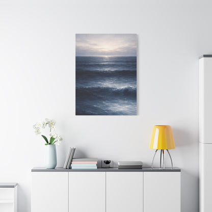 Calm Navy Ocean Horizon Wall Art & Canvas Print