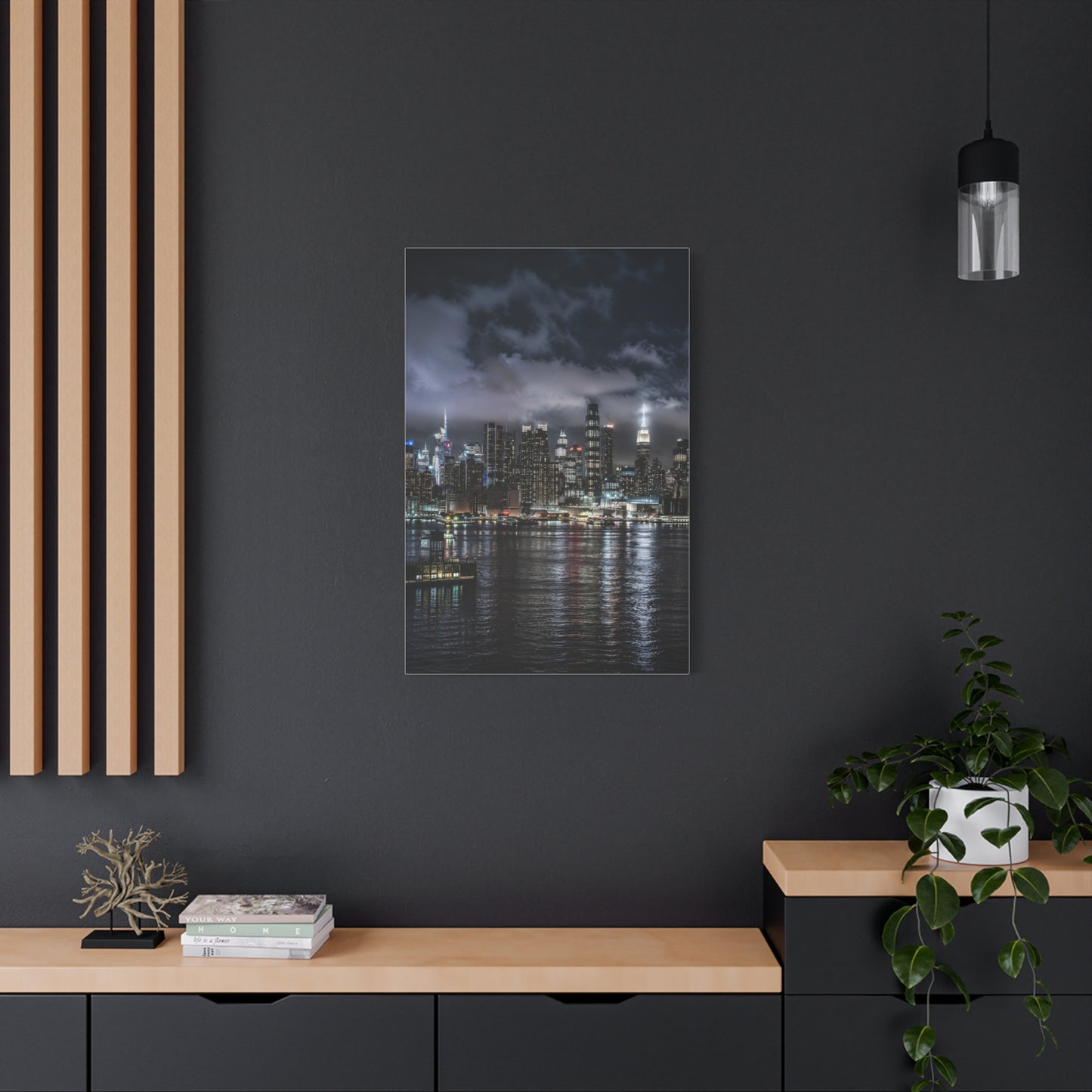New York City Skyline at Night Wall Art & Canvas Print