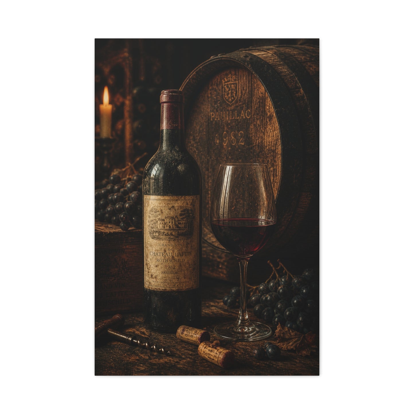 Vintage Red Wine Cellar Still Life Wall Art & Canvas Print