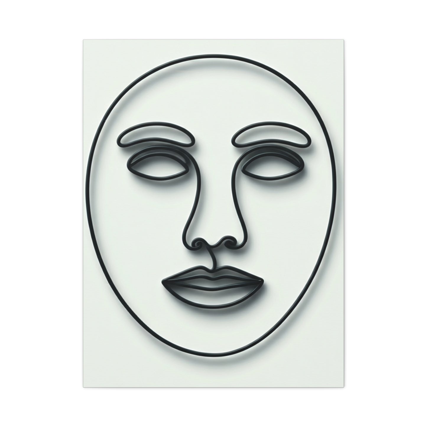 Calm Contour Abstract Face Wall Art & Canvas Print