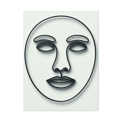 Calm Contour Abstract Face Wall Art & Canvas Print