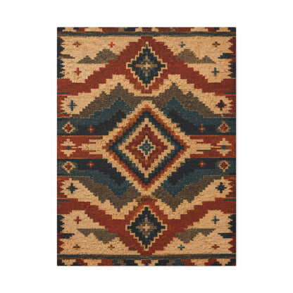 Navajo Inspired Geometric Textile Southwest Wall Art & Canvas Print