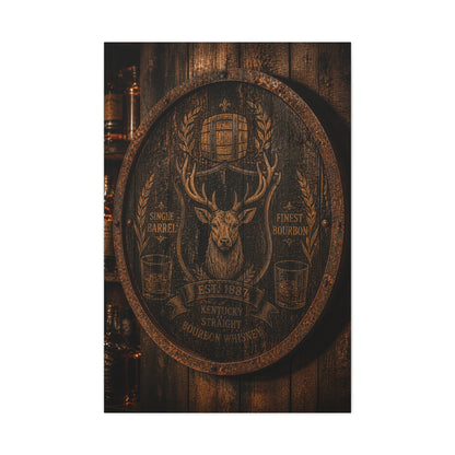 Bourbon Barrel Crest Wall Art & Canvas Print