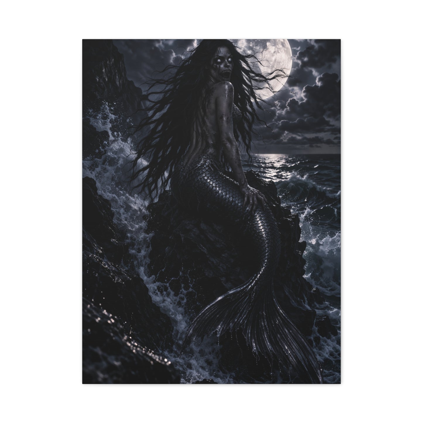 Moonlit Gothic Siren Darkness Wall Art & Canvas Print