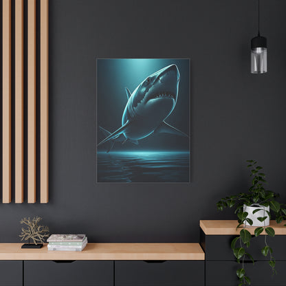 Great White Shark in Deep Blue Waters Wall Art & Canvas Prints