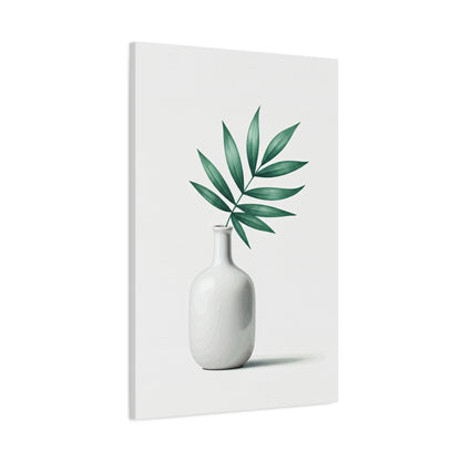 Minimal Vase with Green Leaves Wall Art & Canvas Prints