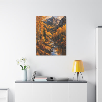 Autumn Aspen Mountain Valley Wall Art & Canvas Print