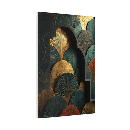 Emerald Art Deco Architectural Wall Art & Canvas Print