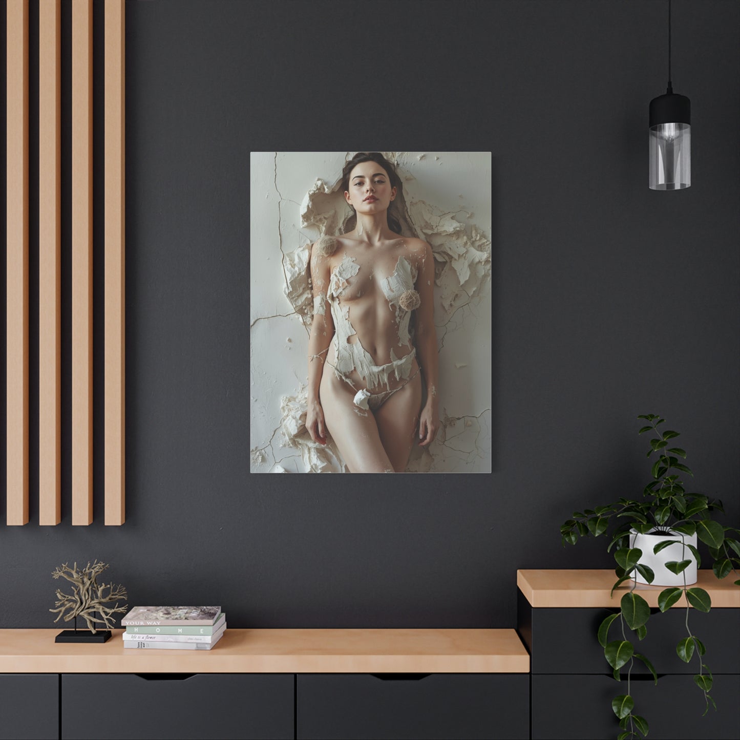Textured Plaster Figure Composition Wall Art & Canvas Print