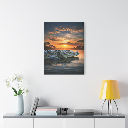 Crocodile Sunset Waterscape Wall Art & Canvas Prints
