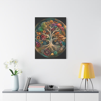 Luminous Bio-Art Fungal Tree Petri Study Wall Art & Canvas Print