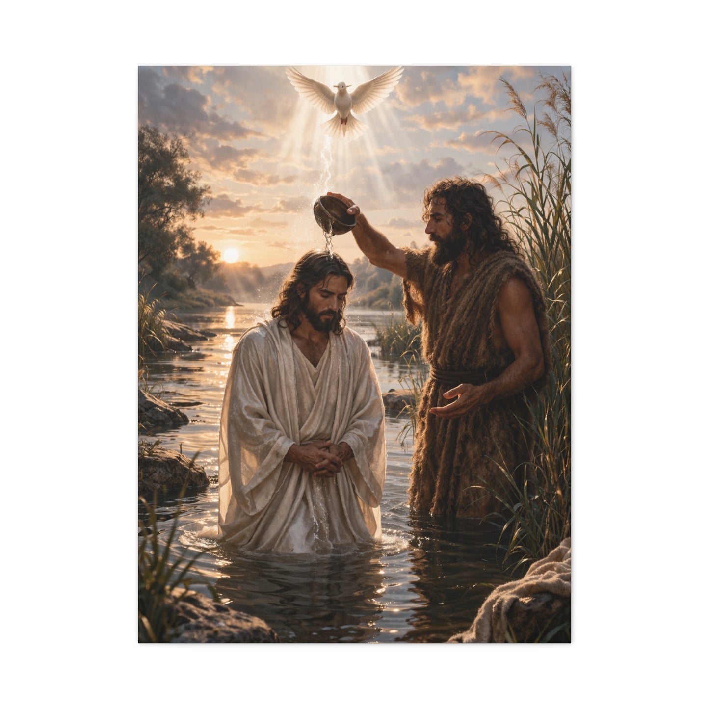 Baptism of Christ Sacred River Wall Art & Canvas Print
