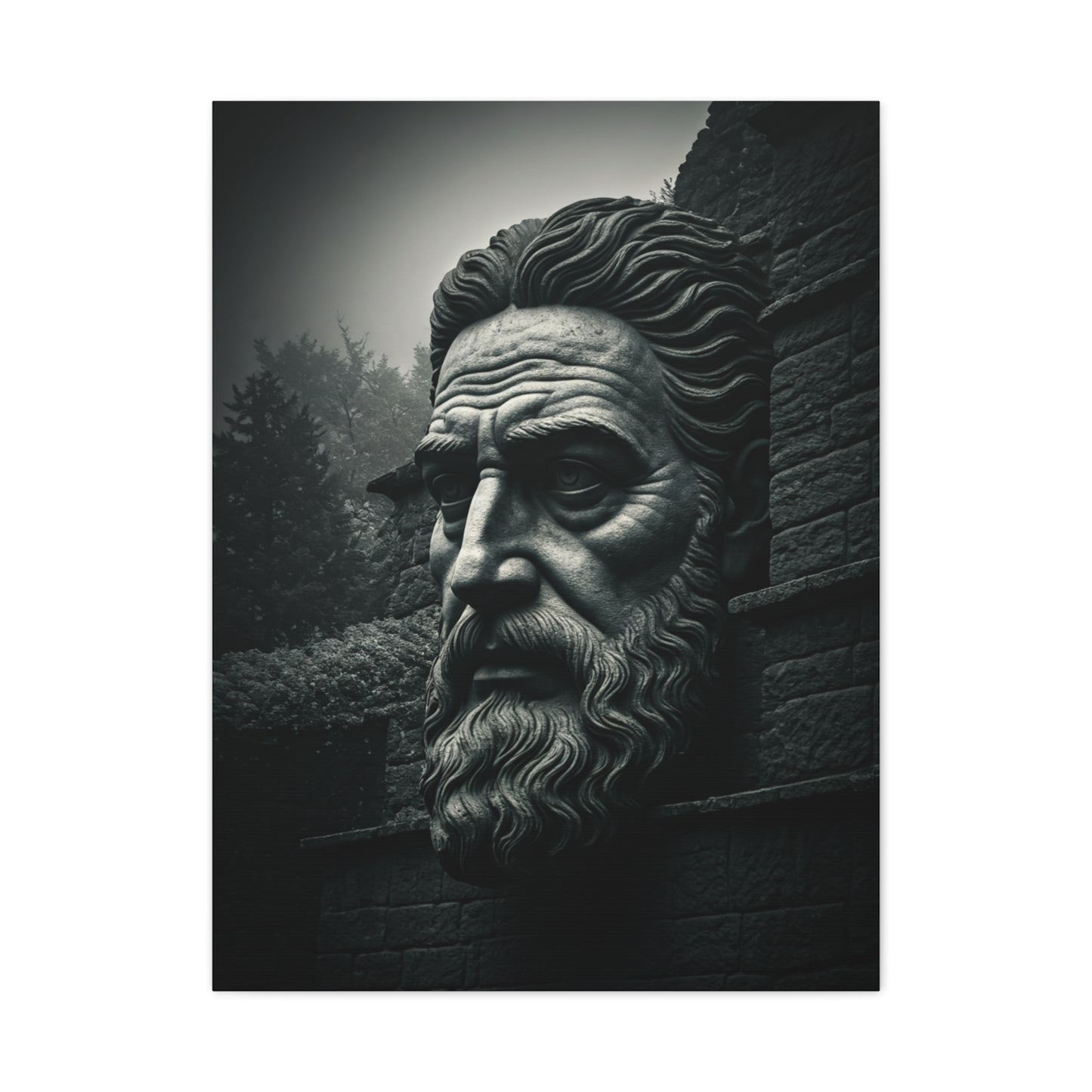 Ancient Stone Philosopher Bust Wall Art & Canvas Prints