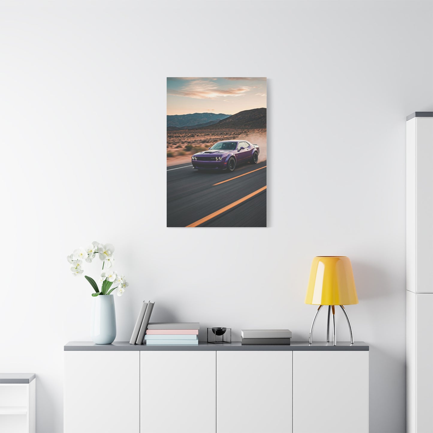 Dodge Challenger Canyon Road Power Run Wall Art & Canvas Prints