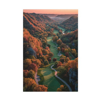 Autumn Valley Golf Course Aerial Wall Art & Canvas Print
