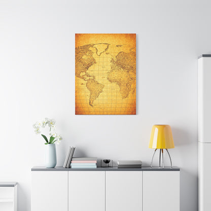 Vintage World Scroll Map Wall Art & Canvas Prints