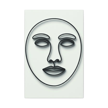 Calm Contour Abstract Face Wall Art & Canvas Print