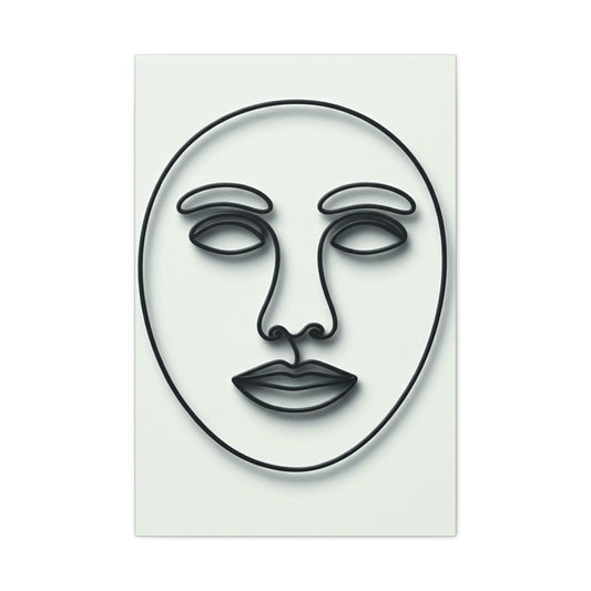 Calm Contour Abstract Face Wall Art & Canvas Print