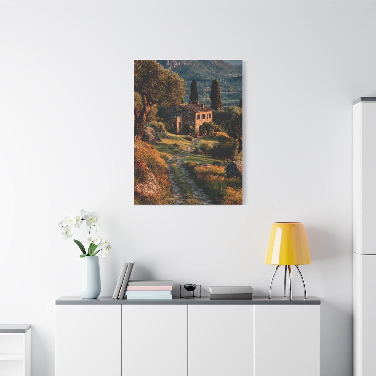 Tuscan Green Olive Grove Landscape Wall Art & Canvas Print