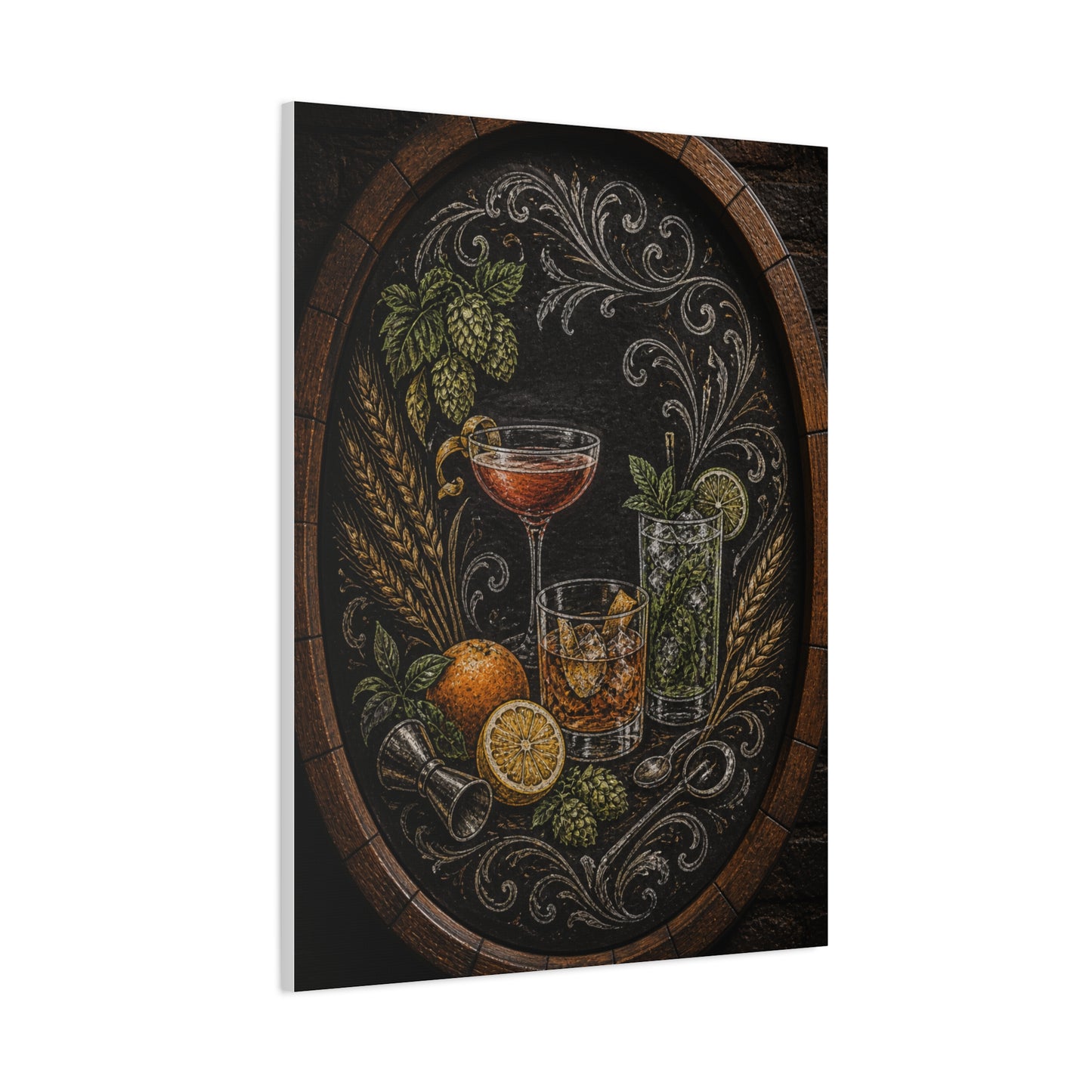 Chalkboard Cocktail Illustration Wall Art & Canvas Print