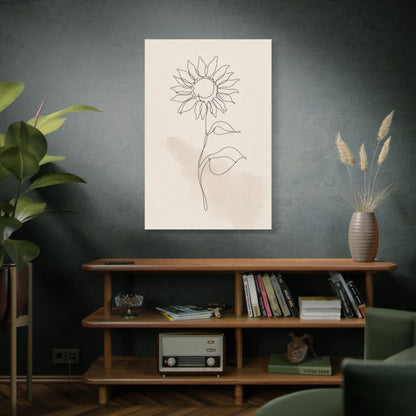 Minimal Line Art Sunflower Wall Art & Canvas Print