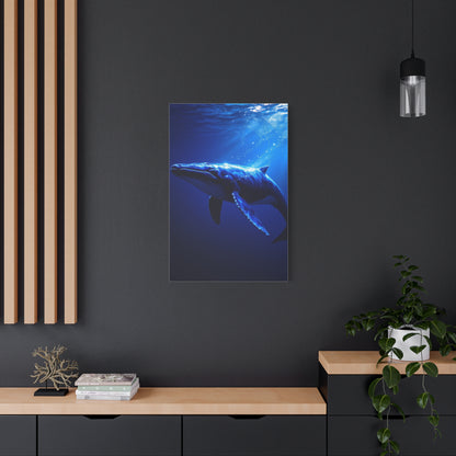 Majestic Blue Whale in Deep Ocean Light Wall Art & Canvas Prints