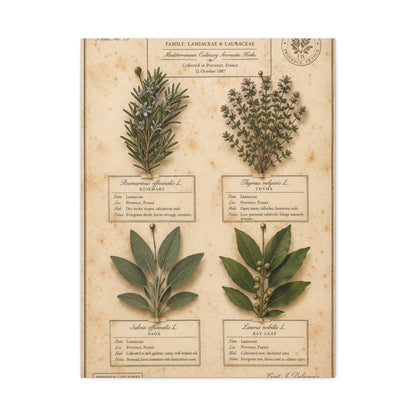 Vintage Herbarium Culinary Study Wall Art & Canvas Print