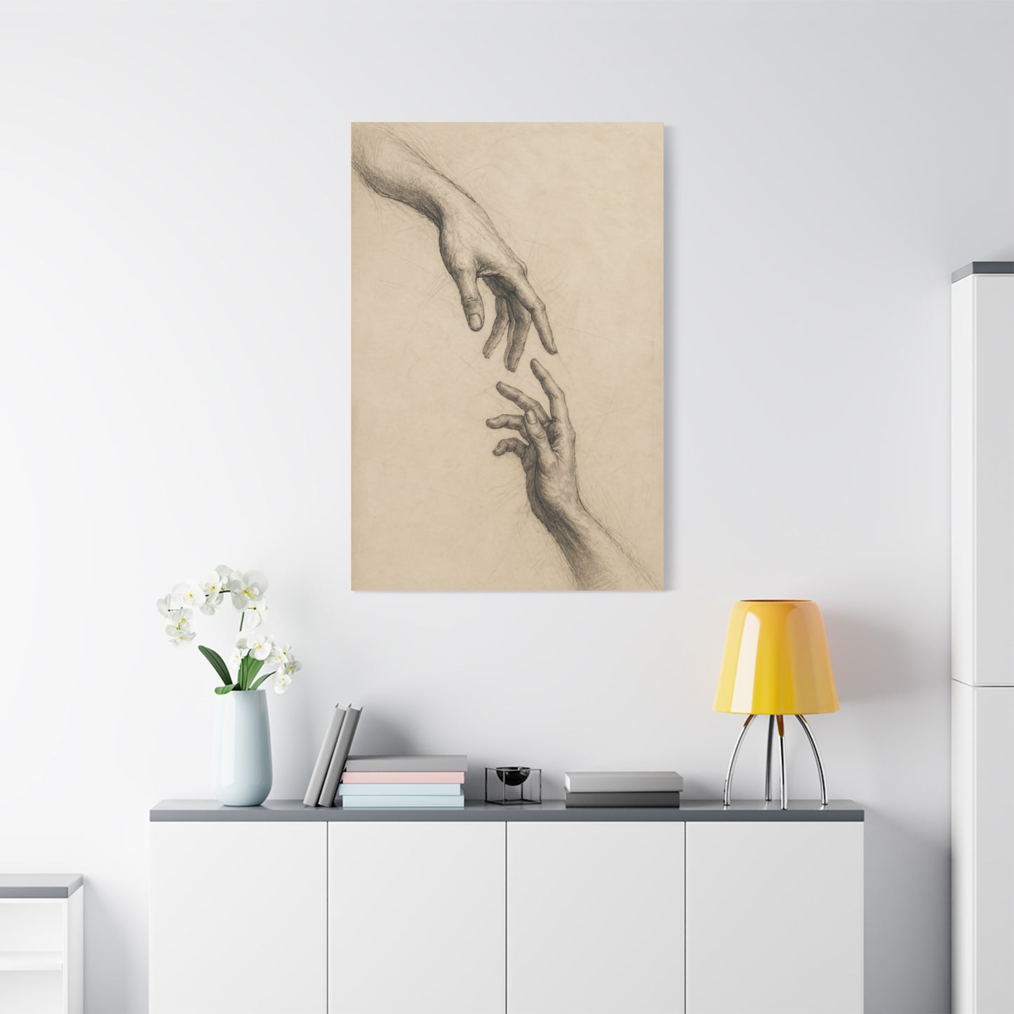 Expressive Hands Charcoal Study Wall Art & Canvas Print