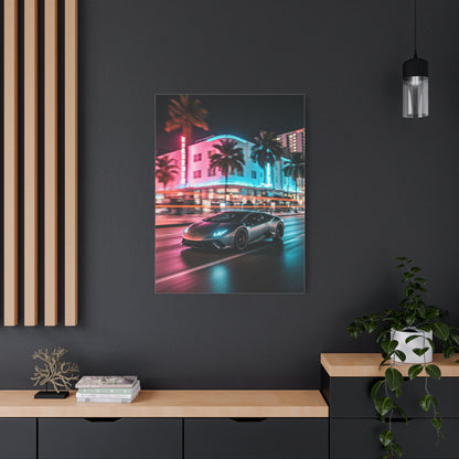 Lamborghini Huracán Neon Miami Nights Wall Art & Canvas Prints