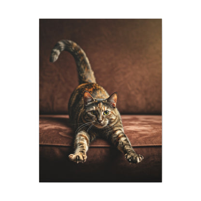 Stretching Tabby Cat Wall Art & Canvas Prints