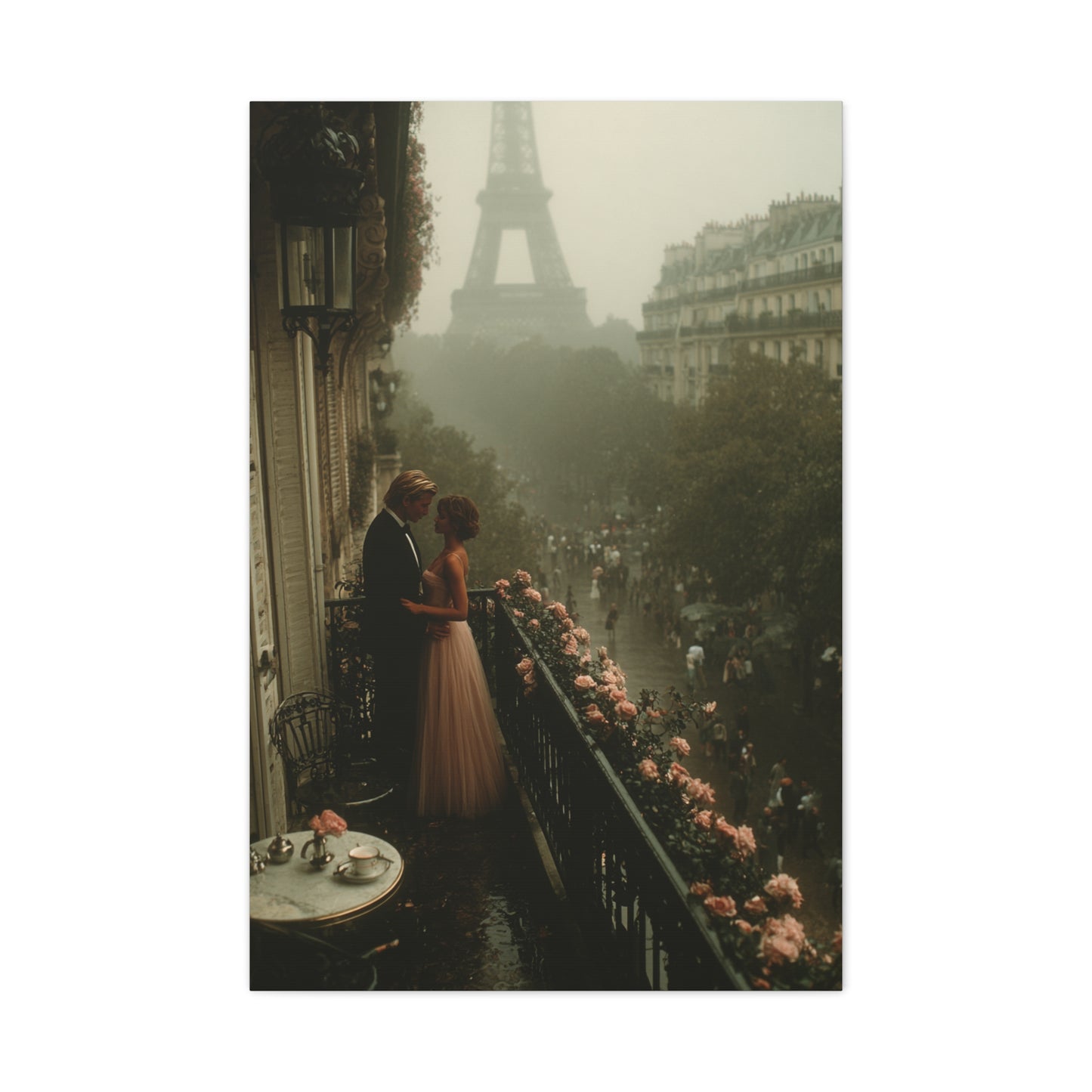 Paris Balcony Dawn Romance Wall Art & Canvas Print