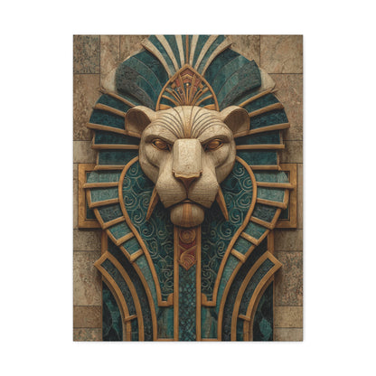 Art Deco Lion Architectural Relief Wall Art & Canvas Print