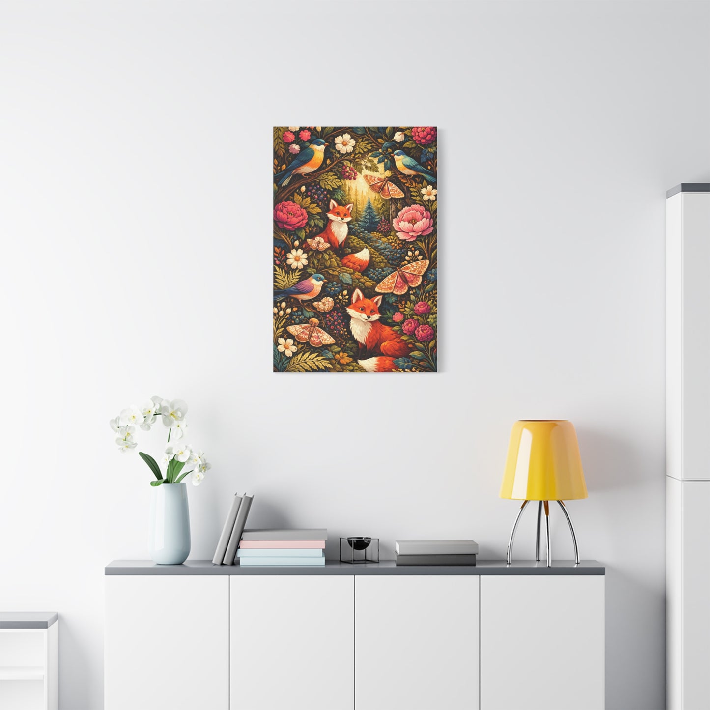 Quirky Maximalist Forest Creatures Wall Art & Canvas Print