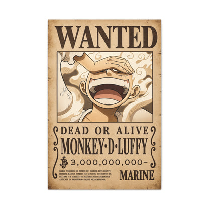 One Piece Monkey D. Luffy Gear 5 Wanted Poster Wall Art & Canvas Print