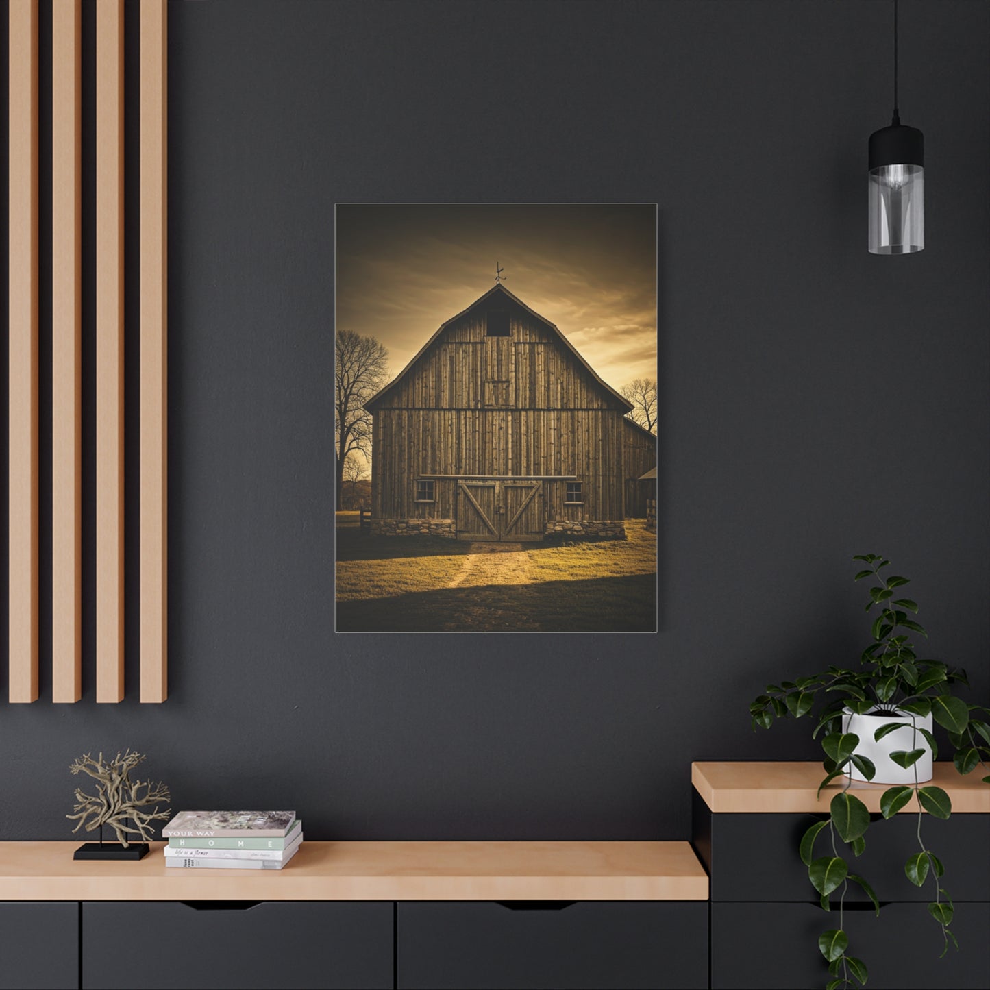 Classic Wooden Barn with Country Path Wall Art & Canvas Prints