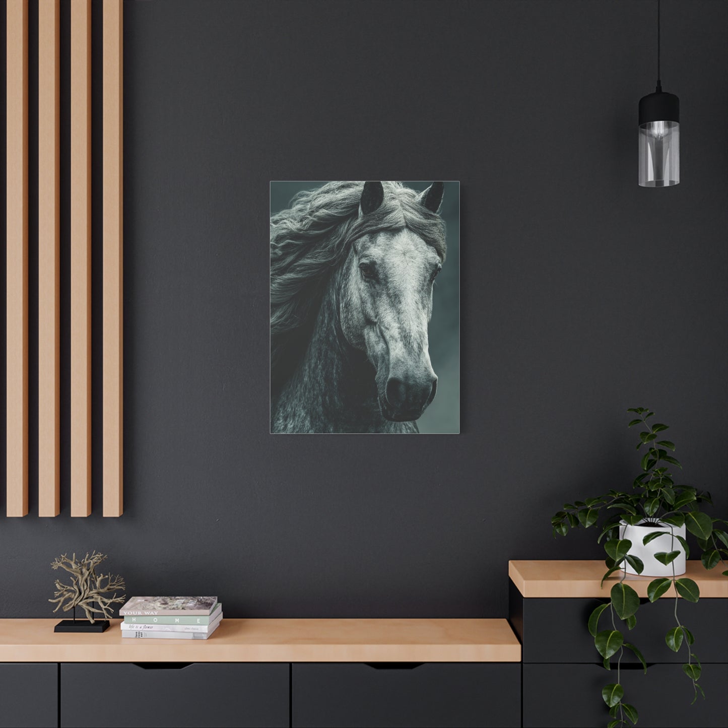 Silver Horse Portrait Wall Art & Canvas Print