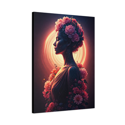 Floral Aura Woman Portrait Wall Art & Canvas Prints
