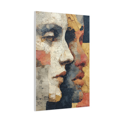 Dual Faces Collage Abstraction Wall Art & Canvas Print