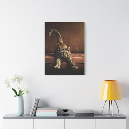 Stretching Tabby Cat Wall Art & Canvas Prints