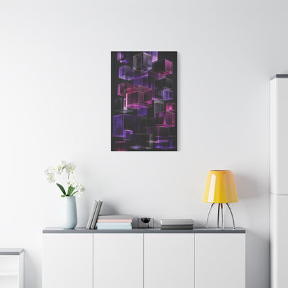 Floating Violet Glass Cubes Wall Art & Canvas Print