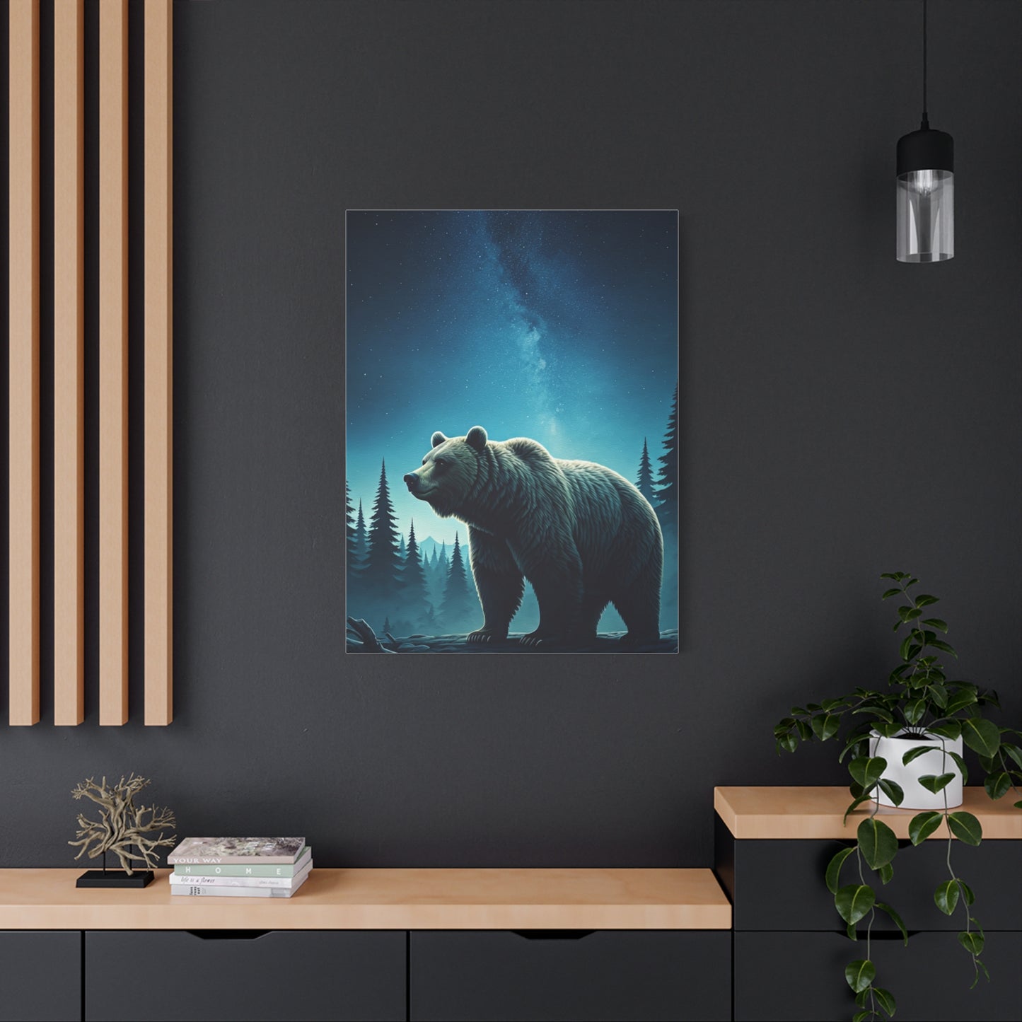Midnight Wilderness Bear Under the Stars Wall Art & Canvas Prints