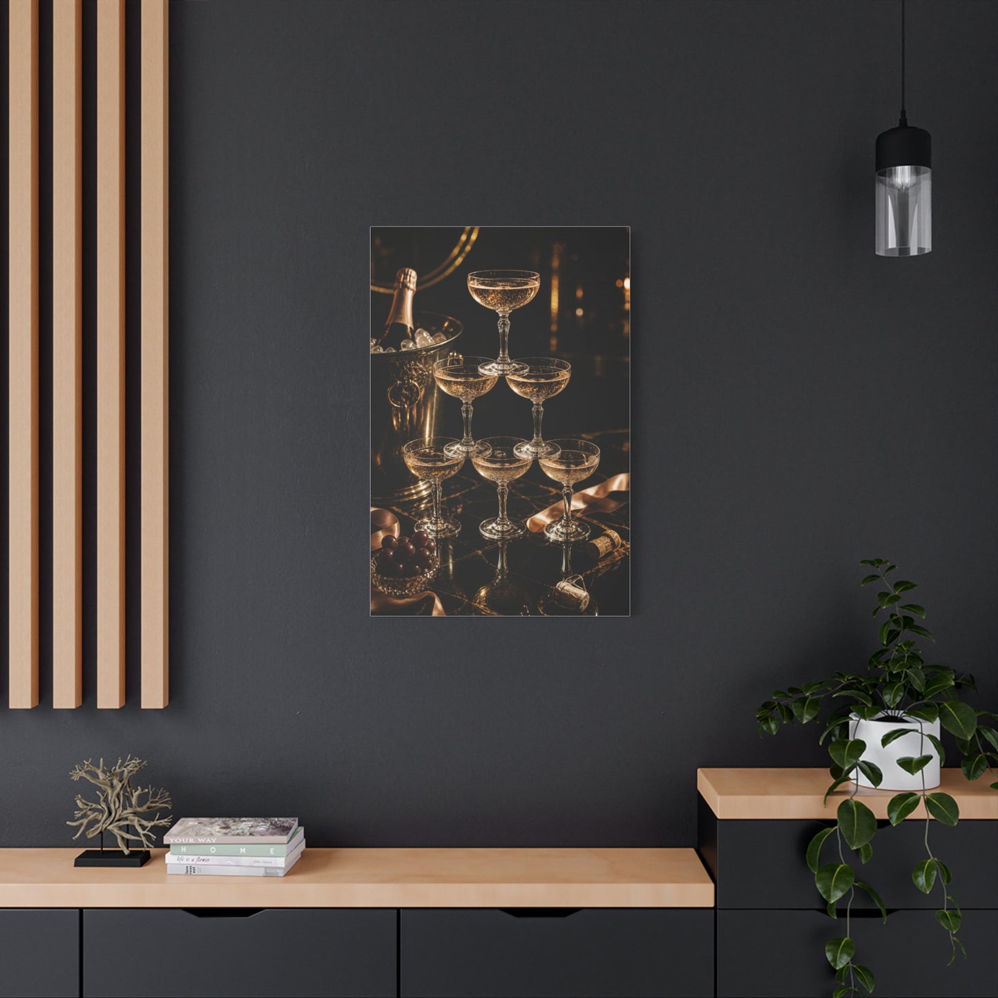 Champagne Coupe Tower Celebration Wall Art & Canvas Print